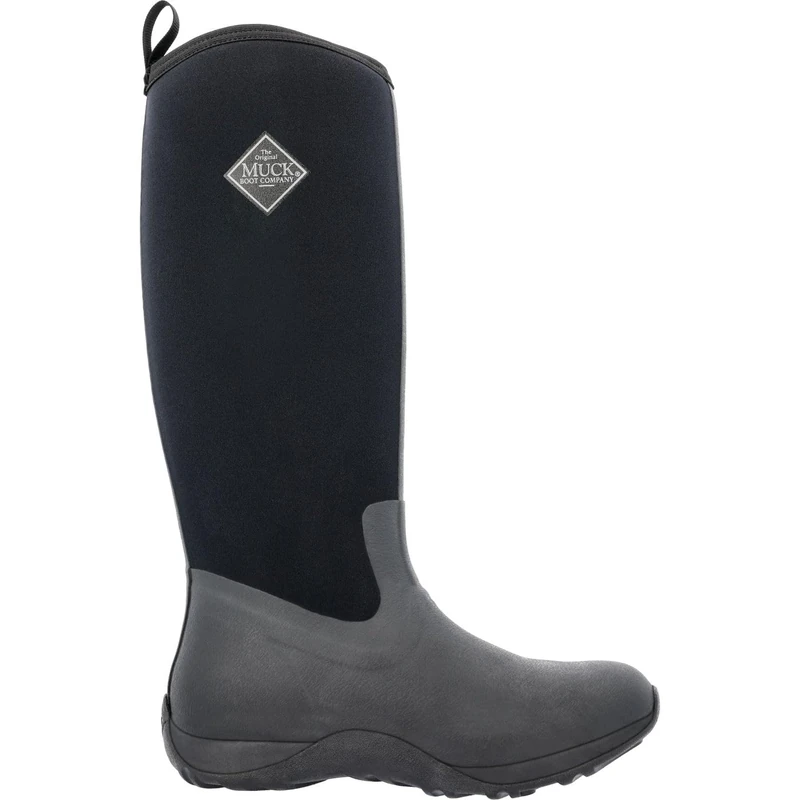Muck Boots Women's Arctic Adventure Fleece Lined Waterproof Pull on Boot, Black, 3
