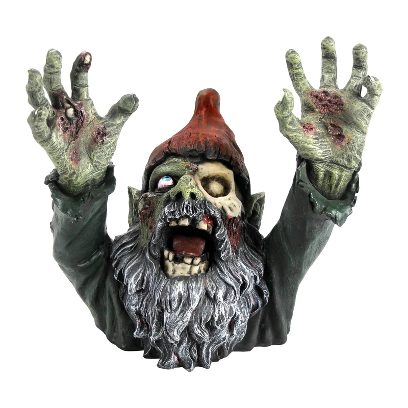 Design Toscano CL6565 Zombie Gnombie Gothic Decor Garden Gnome Graveyard Statue, 28 cm, Polyresin, Full Color