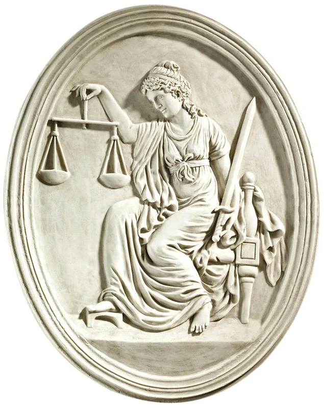 Design Toscano KY4040 Old Bailey Courthouse Lady Justice Wall Sculpture, White - Image 1