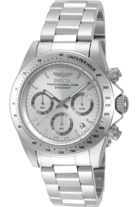 Invicta Speedway 14381 Men's Watch - Waterproof - Analogue - Quartz Movement - stainless steel with silver dial - 39mm