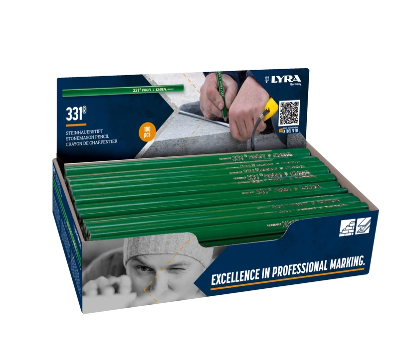 LYRA 4313103 Mason Extra Hard Pens, Pack of 100, Green