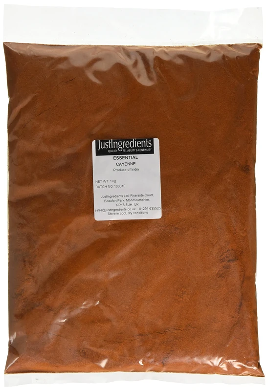 JustIngredients Essentials Cayenne Pepper, 1 kg - Pack of 2