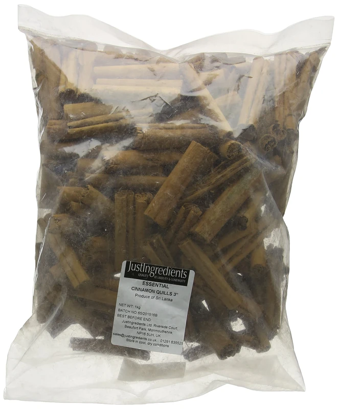 JustIngredients Essentials Cinnamon Sticks/Quills, 3 Inch, 1 kg