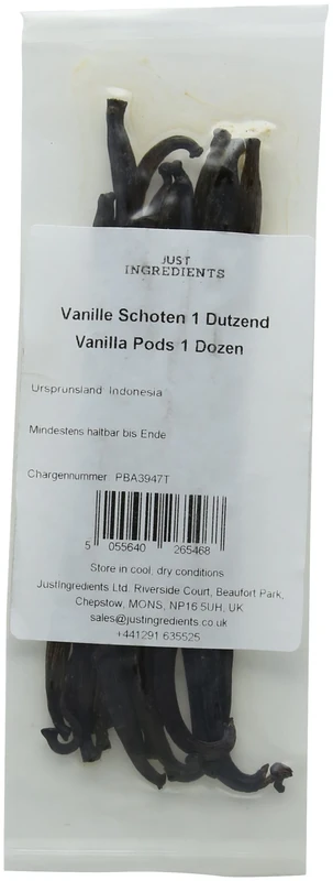 JustIngredients Essentials Vanilla Pods (Pack of 1, Total 12 Pods)