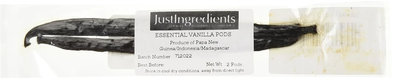 JustIngredients Essentials Vanilla Pods (Pack of 5, Total 10 Pods)