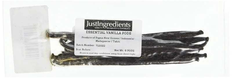 JustIngredients Essentials Vanilla Pods (Pack of 2, Total 12 Pods)