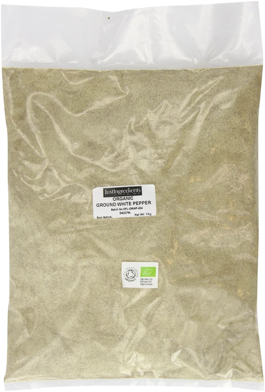 JustIngredients Essentials Organic White Pepper Ground, 1 kg