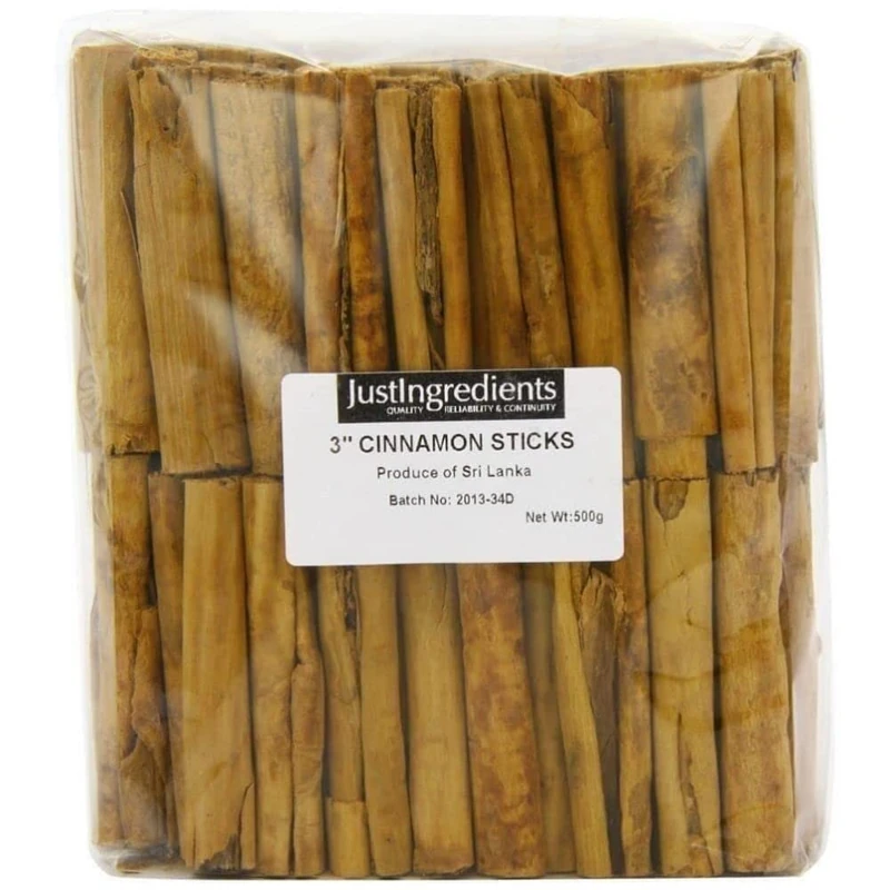 JustIngredients Essentials Cinnamon Sticks/Quills, 3 Inch, 500 g
