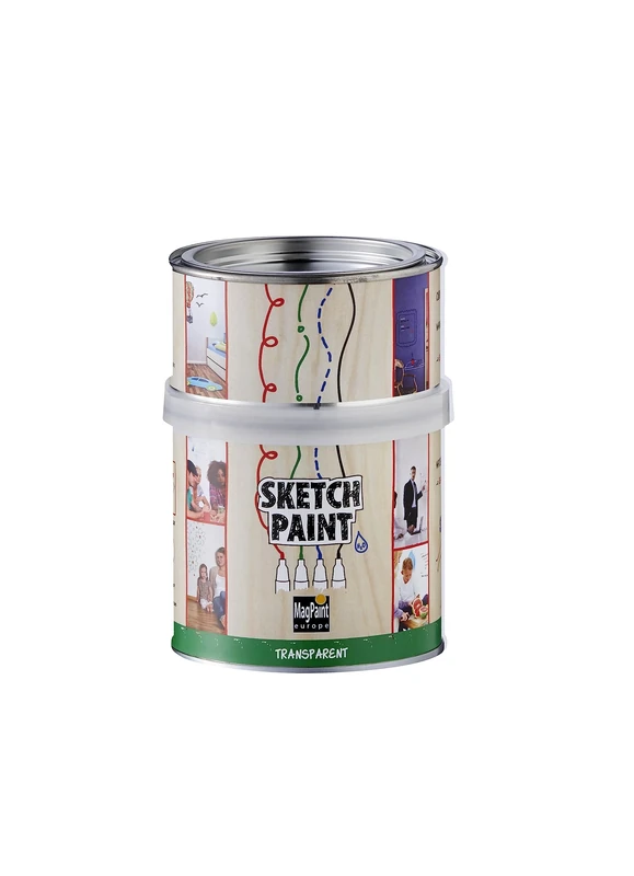 MagPaint Sketch Whiteboard Paint for Walls, Bedroom, Office, Kitchen, Playroom, Classroom, DIY and Renovation - 0.5 litre - 3sqm Coverage - Gloss Transparent