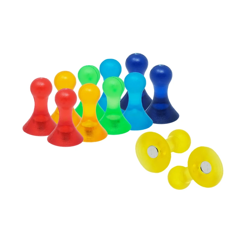 Large Assorted Fruity Coloured Skittle Magnets for Fridge, Whiteboard, Noticeboard, Filing Cabinet - Pack of 60