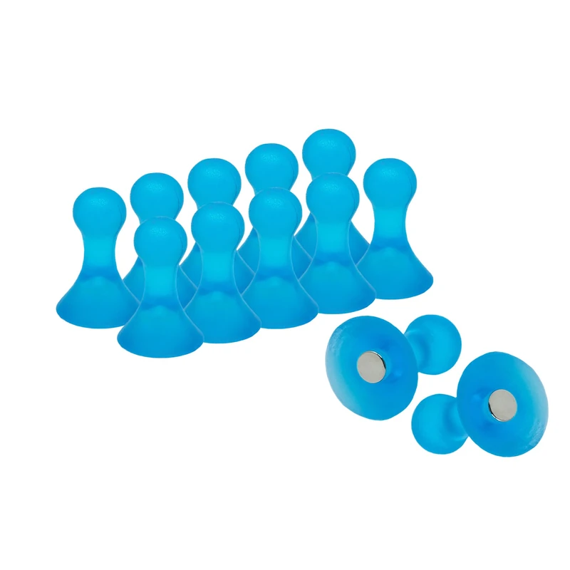 Large Light Blue Skittle Magnets for Fridge, Whiteboard, Noticeboard, Filing Cabinet - Pack of 60