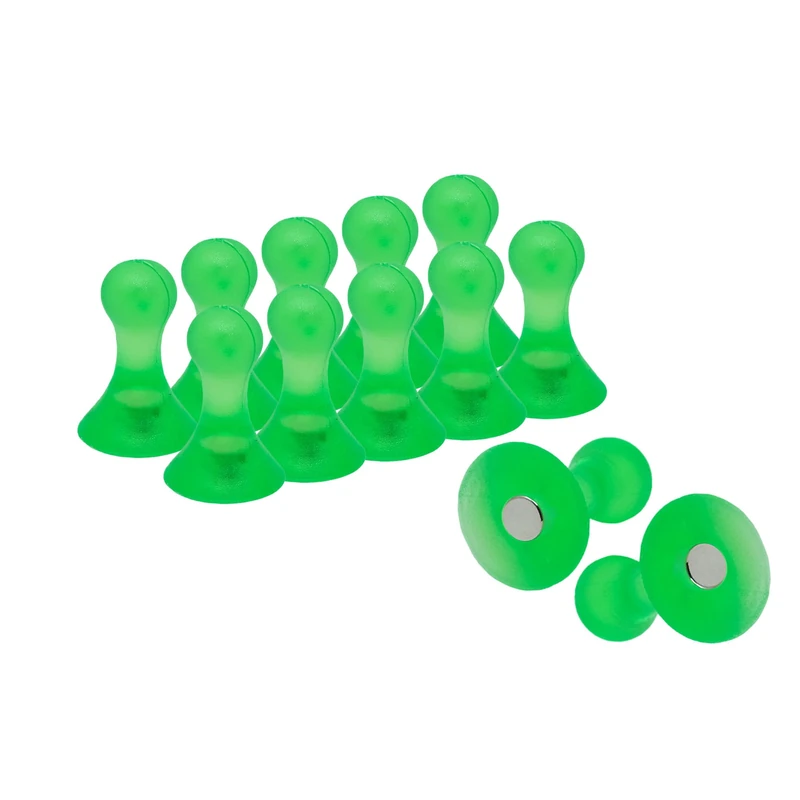 Large Green Skittle Magnets for Fridge, Whiteboard, Noticeboard, Filing Cabinet - Pack of 60