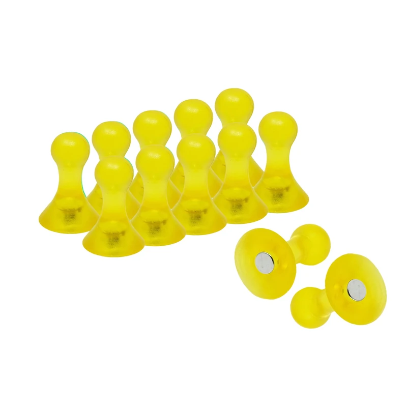 Large Yellow Skittle Magnets for Fridge, Whiteboard, Noticeboard, Filing Cabinet - Pack of 60