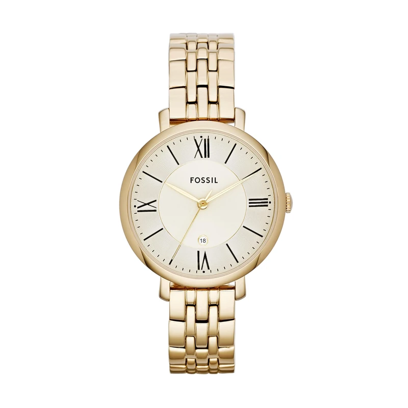 Fossil Watch for Women Jacqueline, Quartz Movement, 36 mm Gold Stainless Steel Case with a Stainless Steel Strap, ES3434