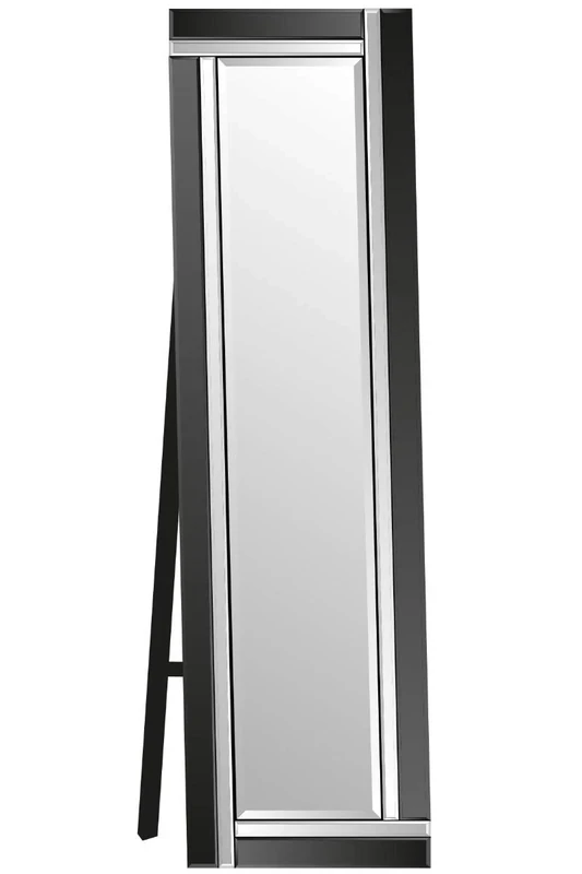 MirrorOutlet Modern Double Black Free Standing Cheval Mirror 5Ft X 1Ft3 150cm X 40cm,SWS030