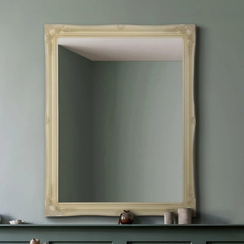 Large Ivory Ornate Shabby Chic Wall Mirror 3Ft10 X 3Ft
