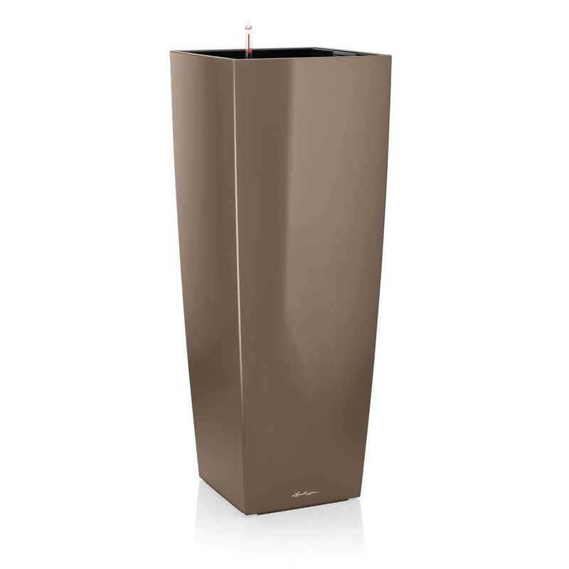 LECHUZA CUBICO Alto Premium 40 taupe high gloss 18234