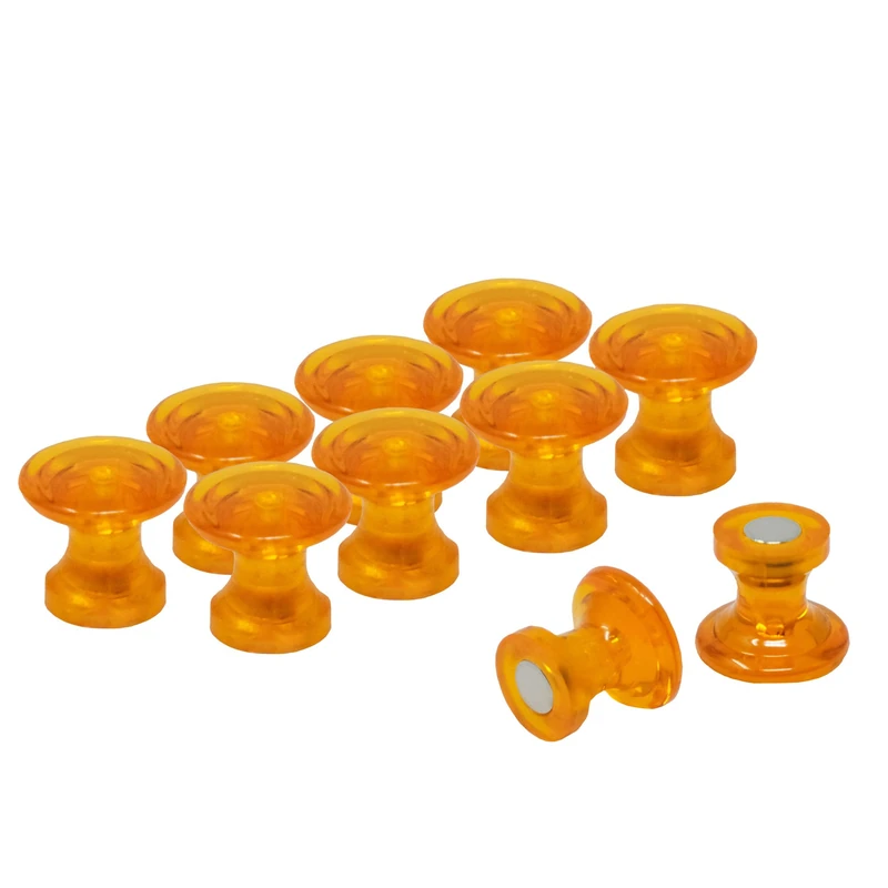 Traditional Orange Magnetic Map Pin Magnets for Fridge, Whiteboard, Noticeboard, Filing Cabinet - Pack of 120