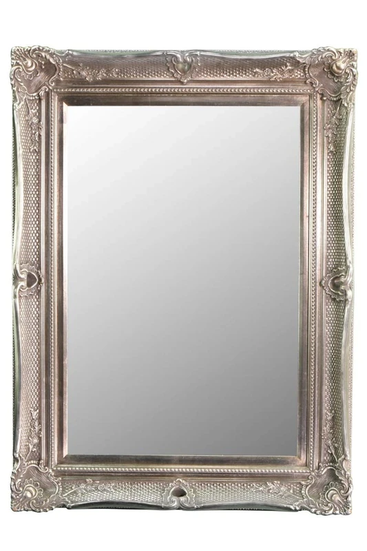 Beautiful Large Silver Very Ornate Big Wall Mirror 4ft X 3ft (119 X 88cm)