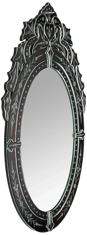 Premier Housewares Sirani Wall Mirror with Etched Decorative Frame, 106 x 66 x 3 cm