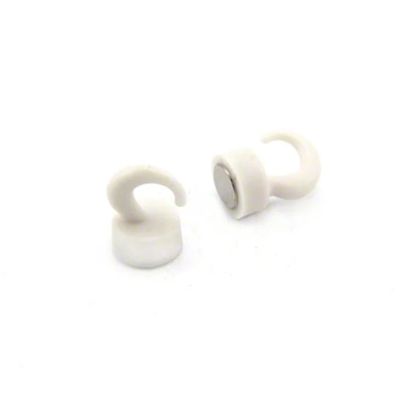 FIRST4MAGNETS White Plastic Mini Magnetic Hooks for Fridge, Office, Whiteboard, Noticeboard, Filing Cabinet - 12mm Dia x 20mm Tall - 1kg Pull - Pack of 200