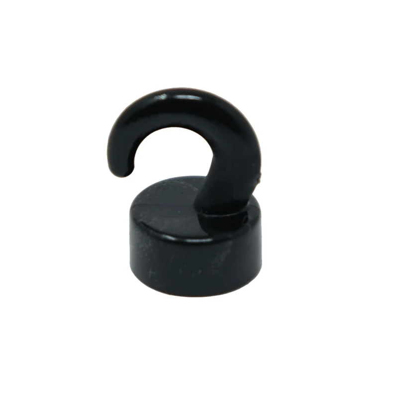 Black Plastic Mini Magnetic Hooks for Fridge, Office, Whiteboard, Noticeboard, Filing Cabinet - 12mm Dia x 20mm Tall - 1kg Pull - Pack of 200