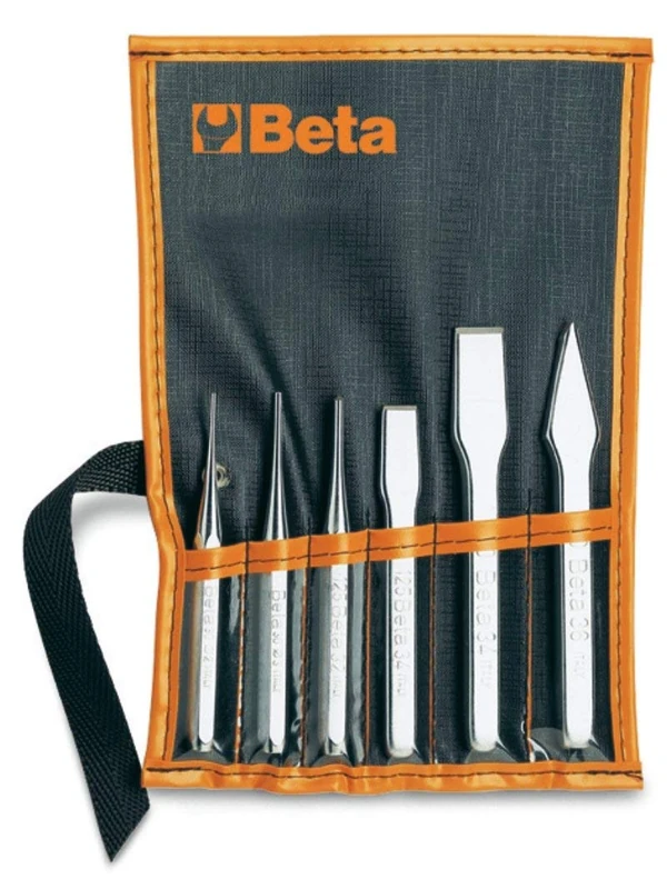 Beta 380009 Model 38/SP6 Drift Punch, Centre Punches, Flat & Cape Chisels, 6 Pieces