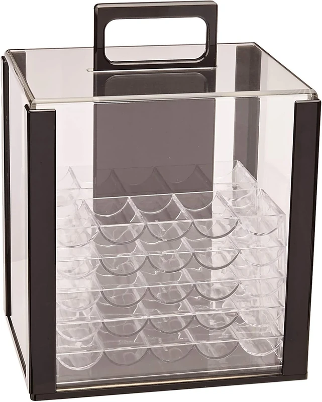 Brybelly Acrylic Poker Chip Carrier (1000-Count) with Chip Trays - Image 1