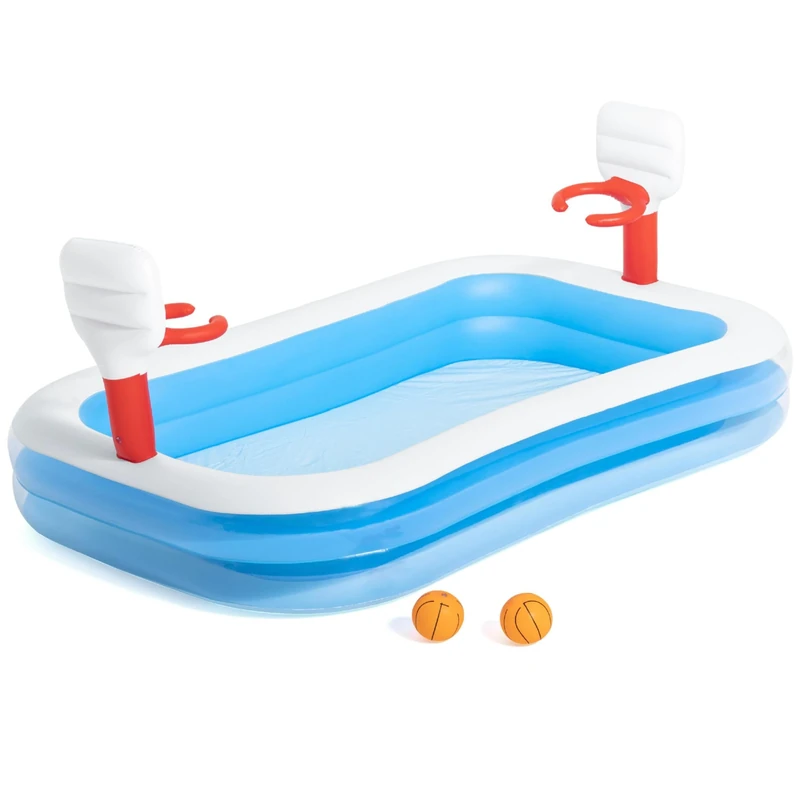 Bestway Basketball Play Above Ground Pool, Blue, 2.54 m x 1.68 m x 1.02 m - Image 1