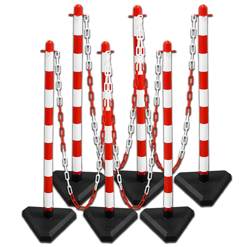 MORAVIA Kettenständer Set Made from Plastic with betongefülltem with Plastic feet; red/White; 175,16,146