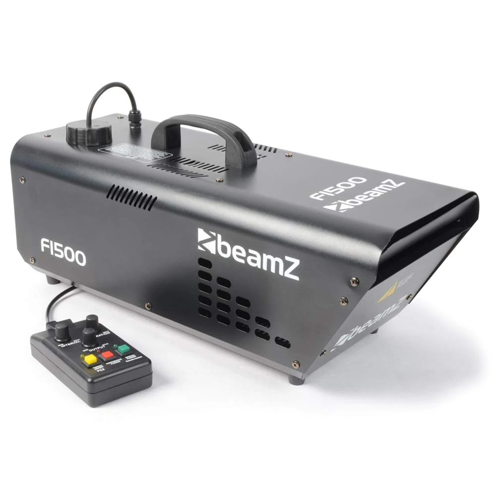 beamz F1500 DMX Haze Machine Professional 1500W Hazer with Wired Remote Control, Timer, Thermostatic Heating & 1200ml Tank for Stage, DJ & Events