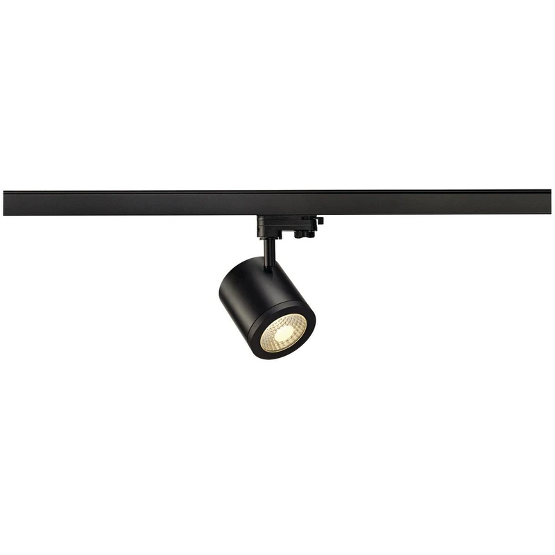 SLV 3-Phase System spot Enola_C / LED 3-Phase Spotlight, spot, Ceiling Spotlight, Ceiling Light, Track System, Indoor Lighting / 3000K 12W 900lm Black 55 Degrees