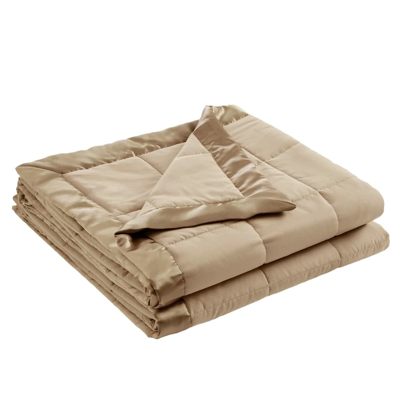 Madison Park Blanket, Microfiber, Satin Trim, Brown, King
