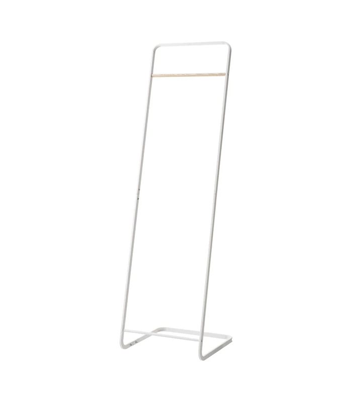 Yamazaki 7671 TOWER Coat Hanger, white, Steel/Wood, Minimalist, 40 x 40 x 140 cm