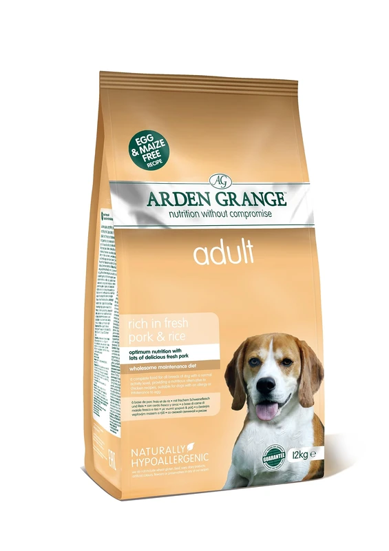 Arden Grange Adult Dry Dog Food Rich in Pork and Rice, 12 kg
