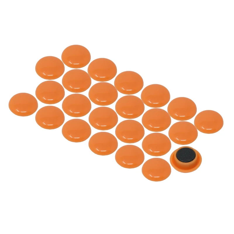 Medium Orange Planning Office Magnets for Fridge, Whiteboard, Noticeboard, Filing Cabinet - Pack of 120