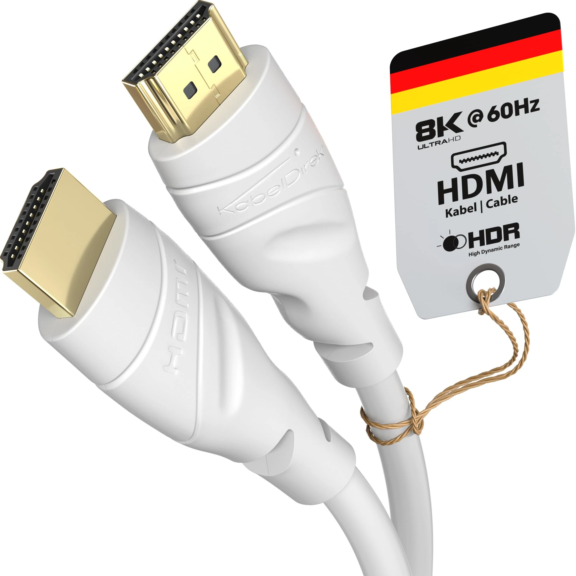 KabelDirekt – 8K / 4K HDMI Cable – 3m & More HDMI Cables (0.15m–22.5m) – German-Engineered HDMI Lead – Supports 10K/8K@60Hz/4K@120Hz – HDMI Cable for HDTV, PC, PS5, Xbox, Switch, white