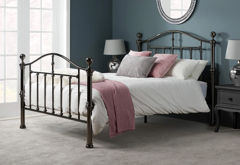 Birlea Victoria Bed - Metal, Antique Black Nickle, Double