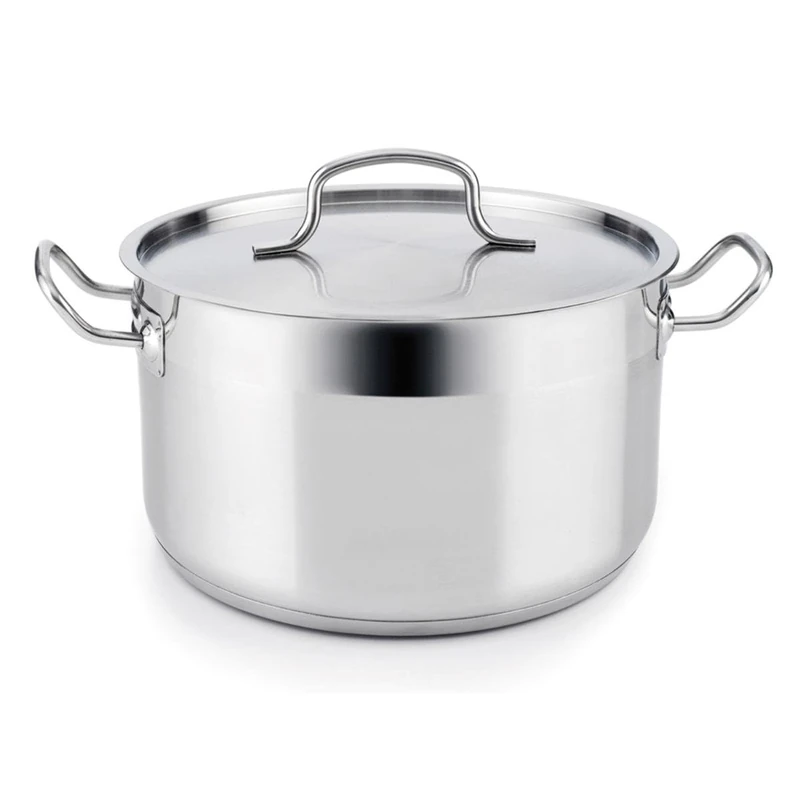 Quid Stainless Steel Pot 28 x 21 cm – 12.3 L Stainless Steel Suitable for Hob Ceramic Suitable for Induction Handles or Steel Handle