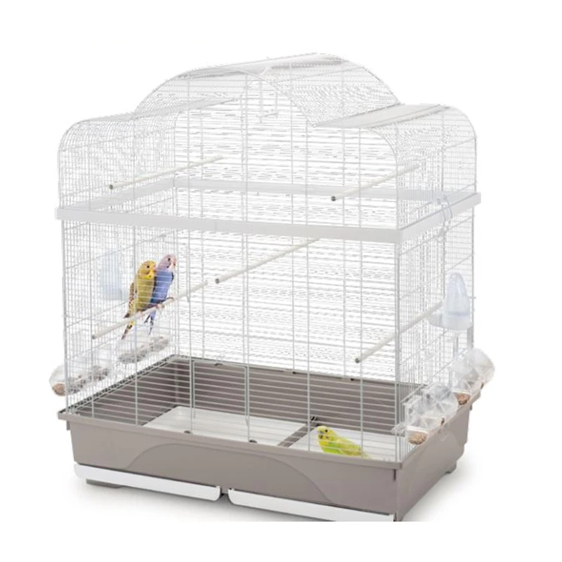 Imac Large Taupe Bird Cage with Comfortable Features for Canaries, Cocorite and Exotic Birds