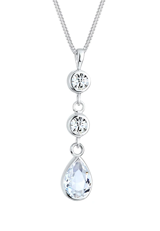 Elli Necklace Drop Pendants Elegant Crystals 925 Sterling Silver