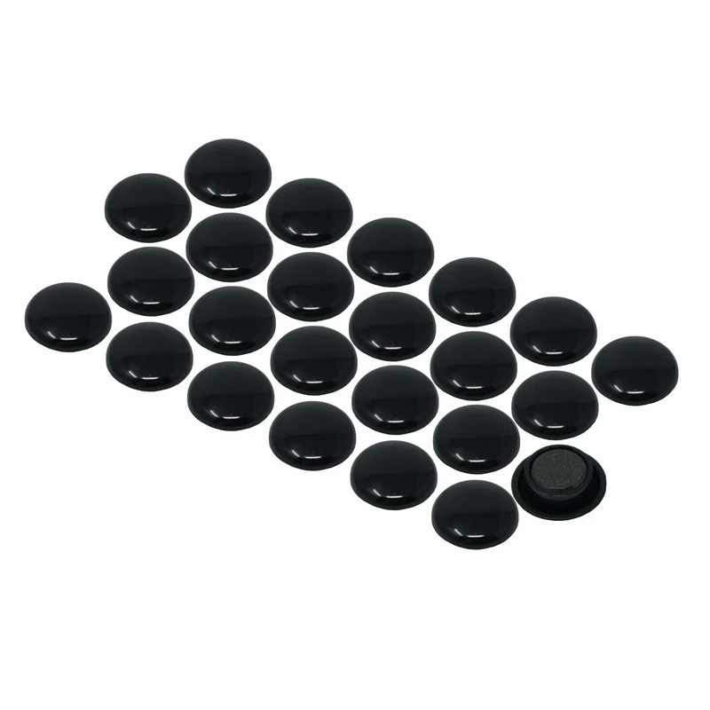 Large Black Planning Office Magnets for Fridge, Whiteboard, Noticeboard, Filing Cabinet - 40mm dia x 8mm high - Pack of 120