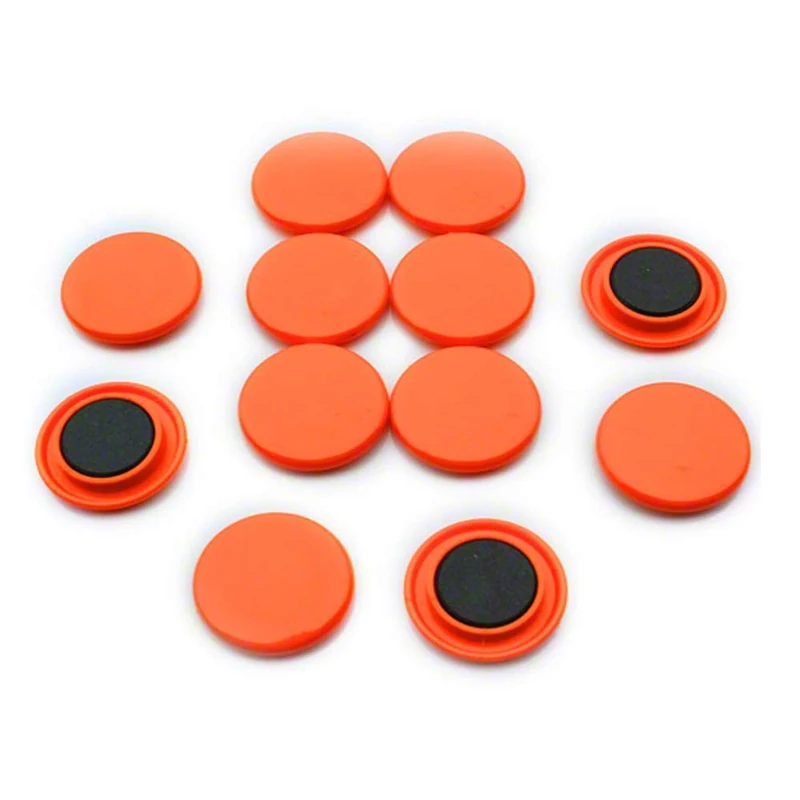 Large Orange Planning Office Magnets for Fridge, Whiteboard, Noticeboard, Filing Cabinet - 40mm dia x 8mm high - Pack of 120