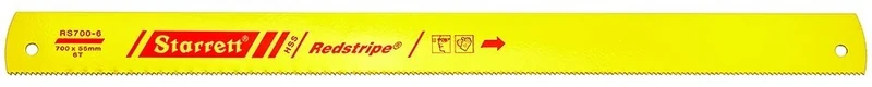Starrett RS700-6 Redstripe Solid High Speed Steel Power Hacksaw Blade, 0.100" Thick, 6 TPI, 28" Length x 2-3/16" Width