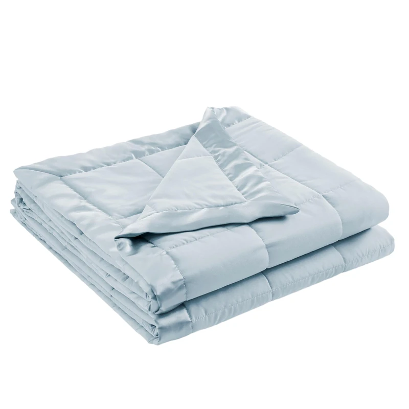 Madison Park Windom Down Alternative Blanket, Premium 3M Scotchgard Moisture Wicking Treatment, Lightweight and Soft Bed Cover For All Season, Satin Trim, Blue Twin - Image 1
