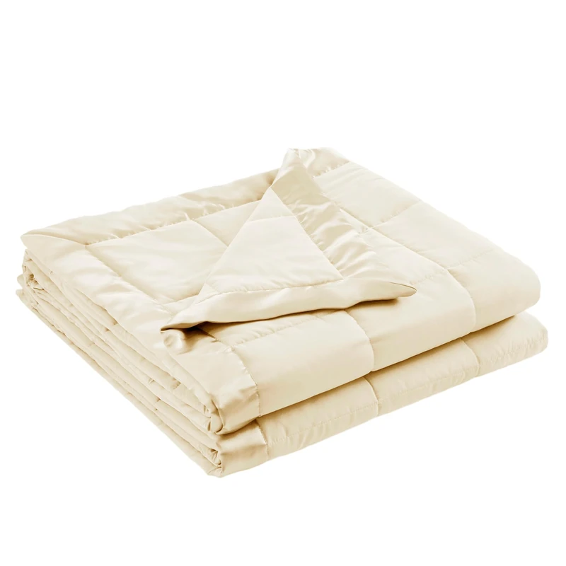 Madison Park Windom Down Alternative Blanket, Premium 3M Scotchgard Moisture Wicking Treatment, Lightweight and Soft Bed Cover For All Season, Satin Trim, Cream King