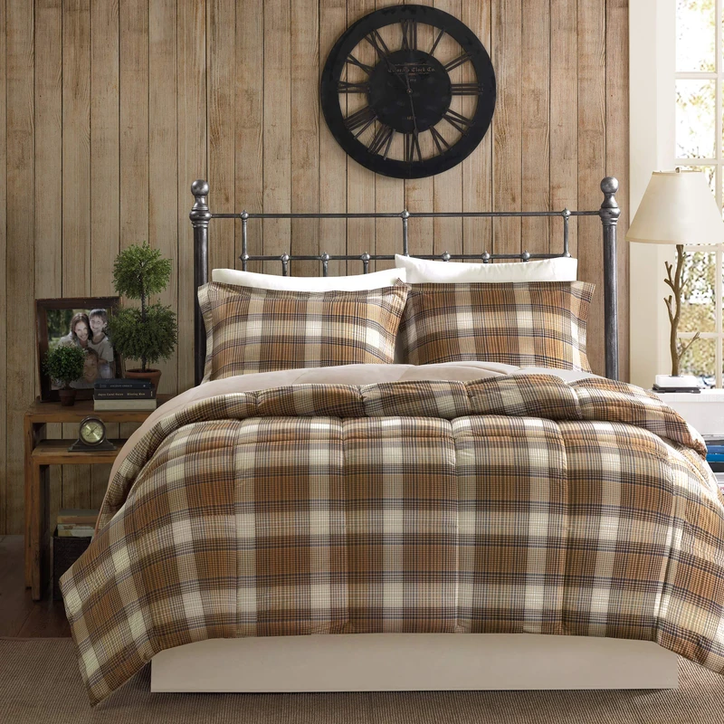 WOOLRICH Ultra Soft Microfiber 3 Pieces Bedding Sets – Bedroom Comforters, Polyester, Brown, Full/Queen