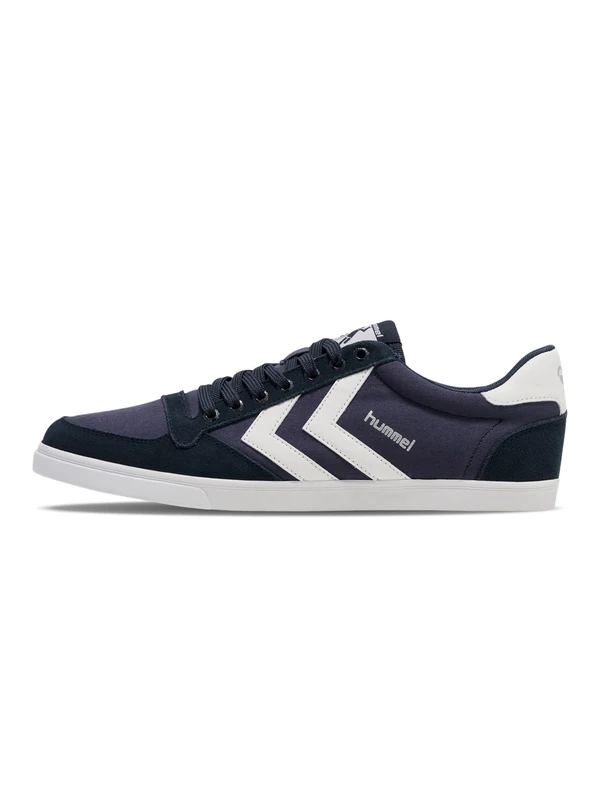 hummel Unisex Slimmer Stadil Low Low-Top Sneakers, Dress Blue White Kh 63 512 7647, 13 UK