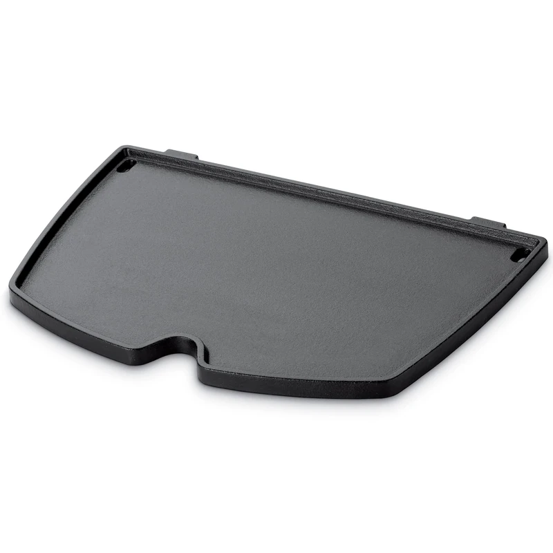 Weber Q 100/1000 Series Gas Barbecue Griddle/Porcelain-Enamelled Cast Iron Grill Pan with Non-Stick Surface & Raised Edges, Durable BBQ Accessory, 1.3 x 22 x 32 cm, Black