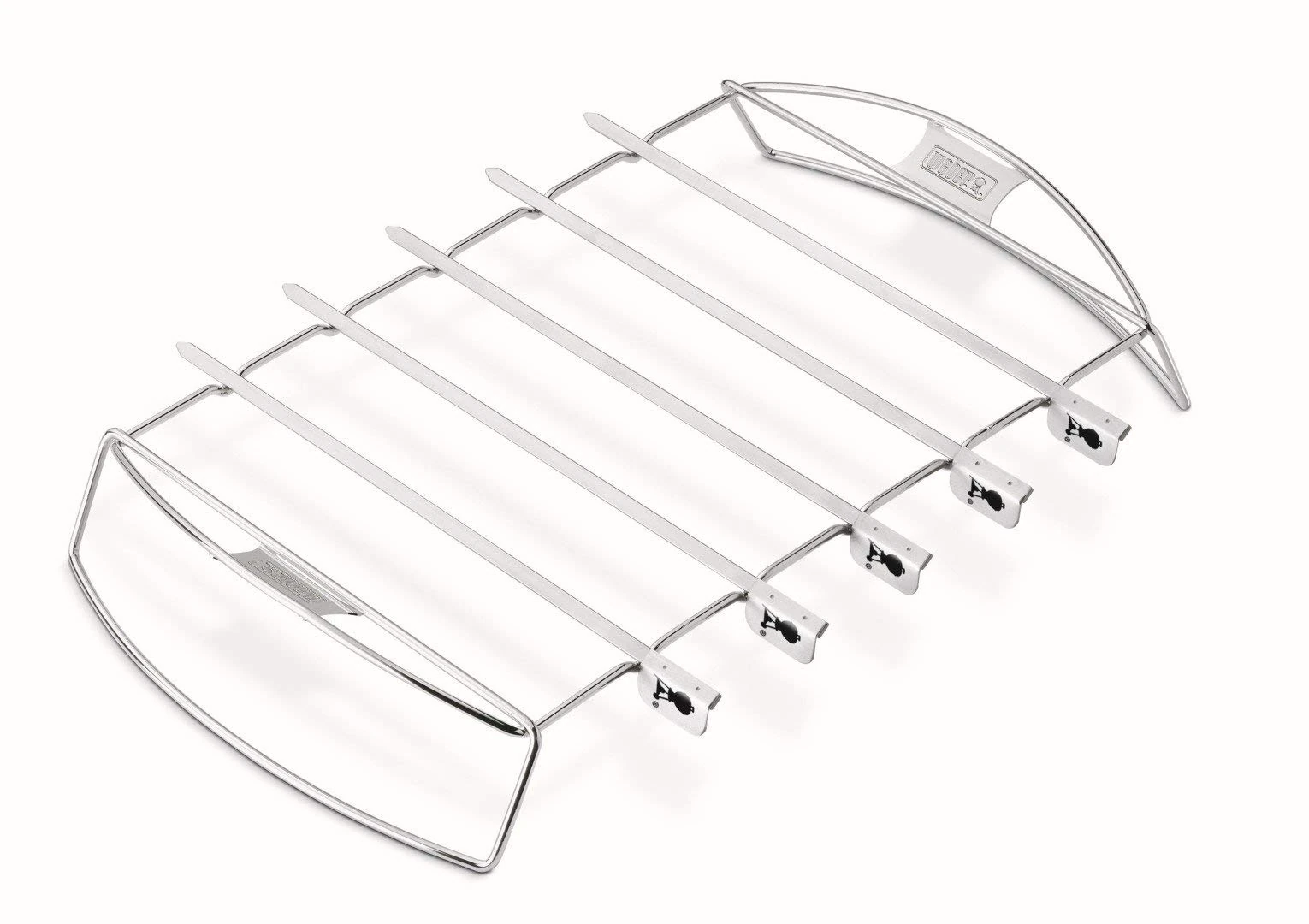 Weber Kebab Set | Weber BBQ Skewers & Kebab Rack Kit | fits Q2000 Series & Large Barbeques | Heavy Duty Holder | Cook & Serve Kebabs | Non-Stick Stainless Steel | Premium BBQ Accessories (6606)